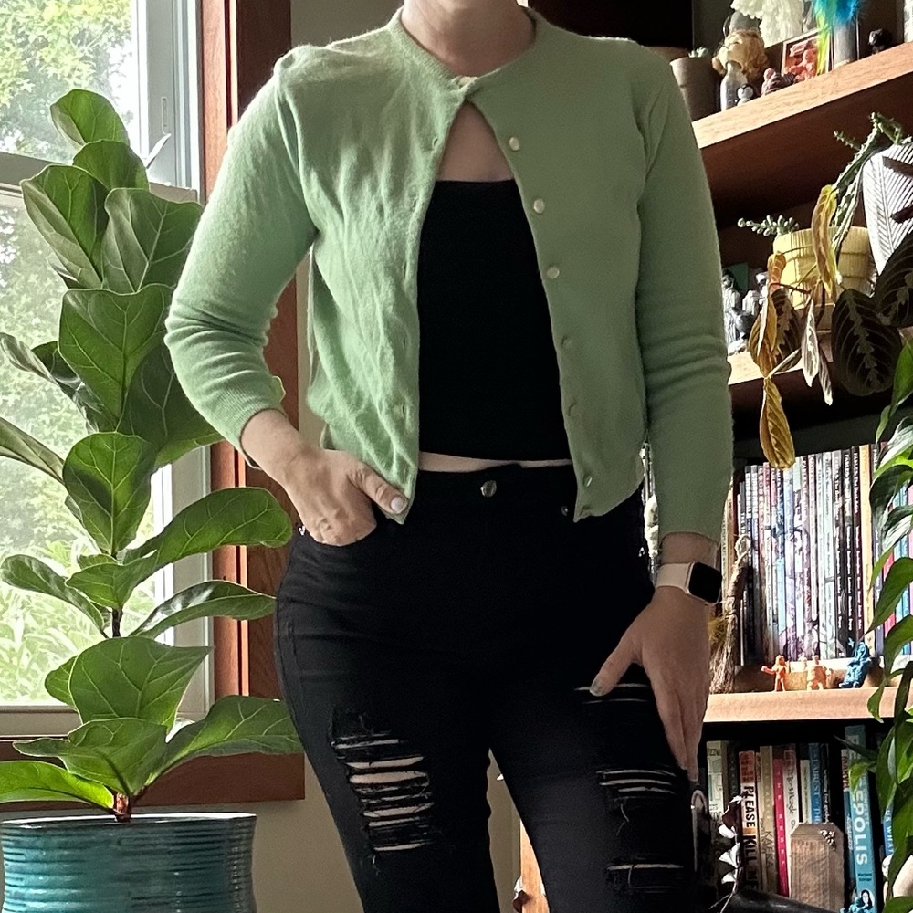 Vintage Mint Green Women's Cardigan Bracelet Length